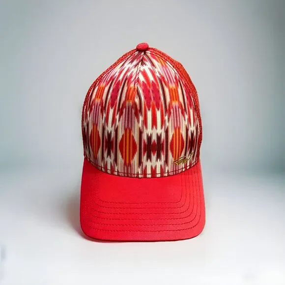 prAna Trucker Hat Mesh Snapback Red Pink‎ Aztec Southwestern Underbill Prana Womens Red Red Pink Aztec Southwestern Underbill  main image 2
